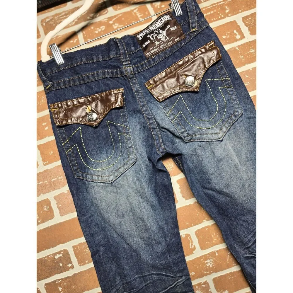 True Religion World‎ Tour Bootcut Jeans 34 Billy Supert Flap Pockets Denim READ!
